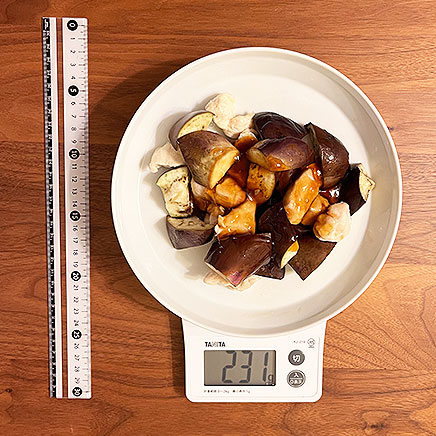 大皿1皿分のささみとナスのポン酢あんかけ