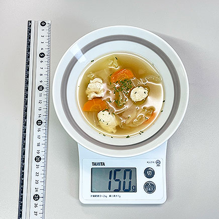 150g分のささみと野菜のコンソメスープ