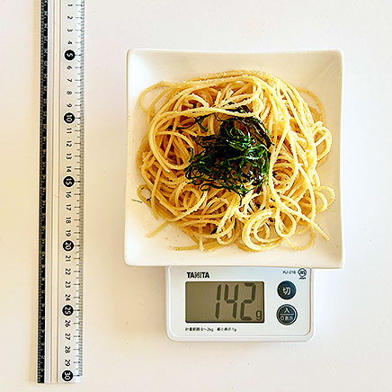 中皿1皿分のたらこの和風パスタ