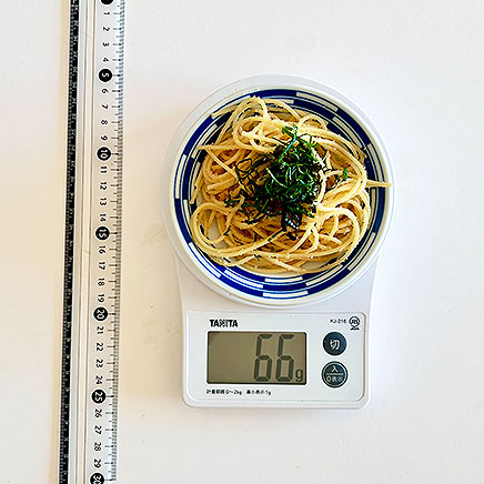 小皿1皿分のたらこの和風パスタ