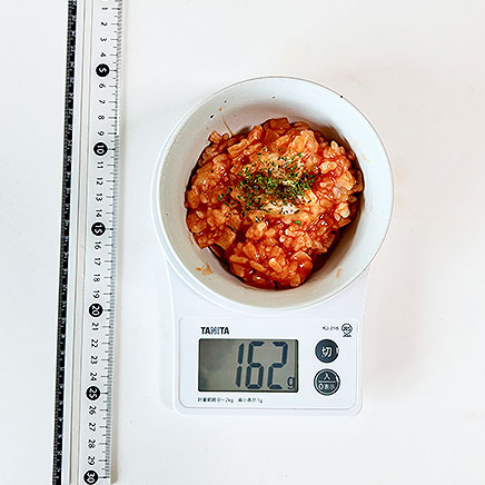 茶椀1杯分のトマトジュースミネストローネ