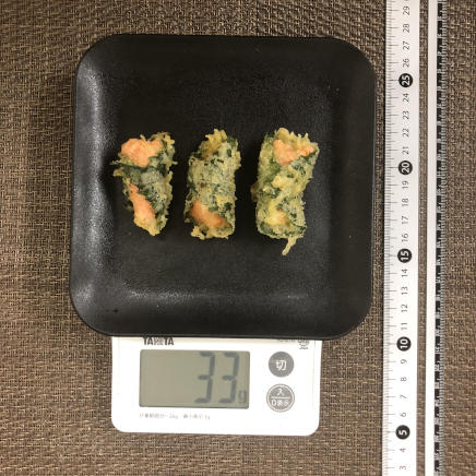 3個分の明太子の天ぷら