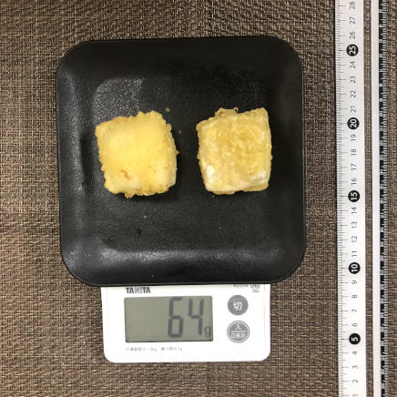 切り餅1枚分の餅の天ぷら