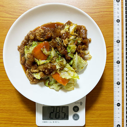 大皿1皿分のキャベツと豚肉のオイスターソース炒め