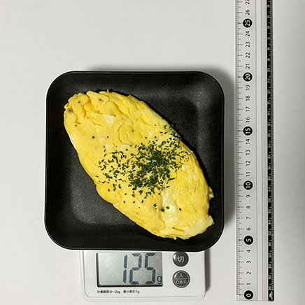 中皿1皿・卵2個分のチーズオムレツ