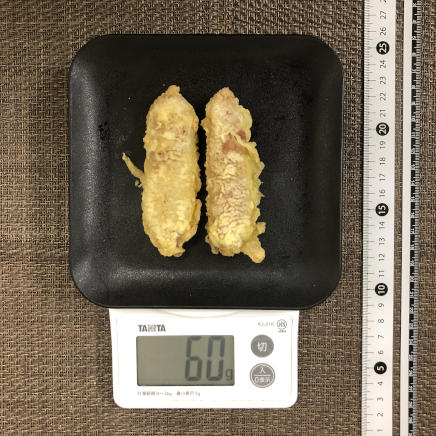 2本分のウインナーの天ぷら