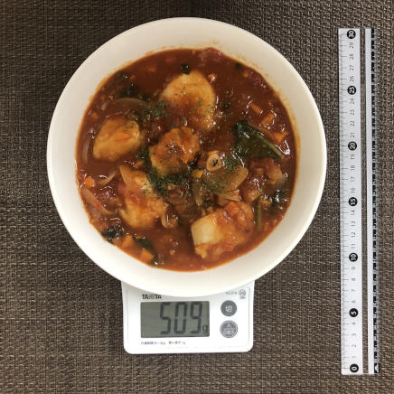 大皿1皿・1人前の鶏胸肉のトマト煮込み