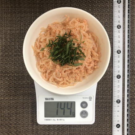 中皿1皿・2人前の明太子しらたき