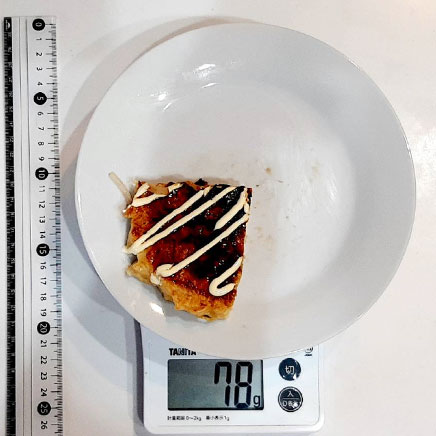 1/4枚分のもやしのお好み焼き