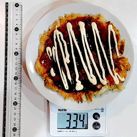 1枚分の米粉のお好み焼き