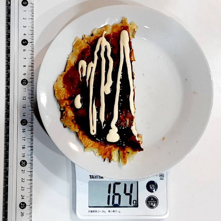 1/2枚分の米粉のお好み焼き