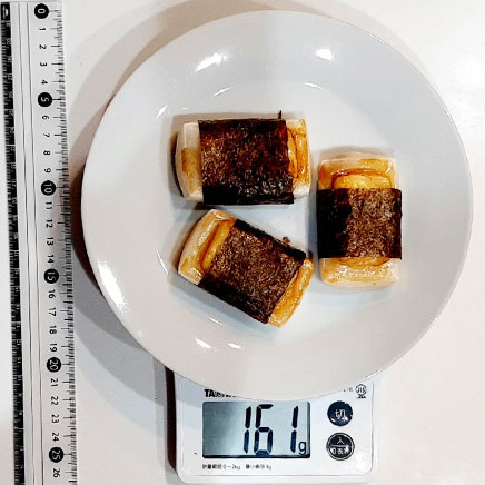 3個分のチーズ磯辺餅