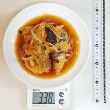 3切れ分のぶりの南蛮漬け