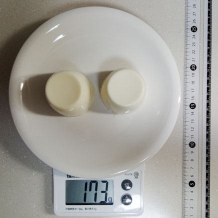 5cm×6 cmのプリン型2個分のミルクプリン