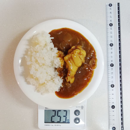 中皿1皿分の手羽元カレー