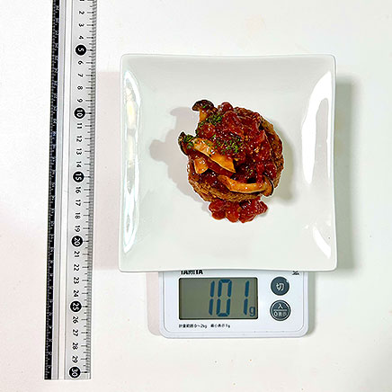 1個分のハンバーグのトマト煮込み