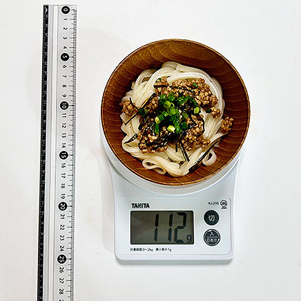 汁椀1杯分のひき肉うどん