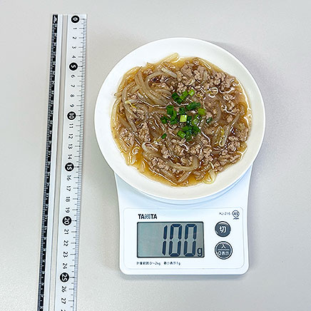 小皿1皿分のもやしとひき肉のあんかけ