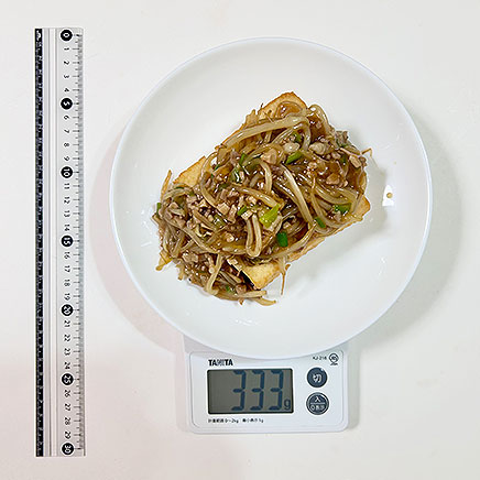 大皿1皿分の厚揚げのもやしあんかけ