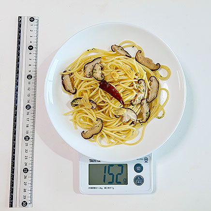 中皿1皿分の生しいたけのパスタ