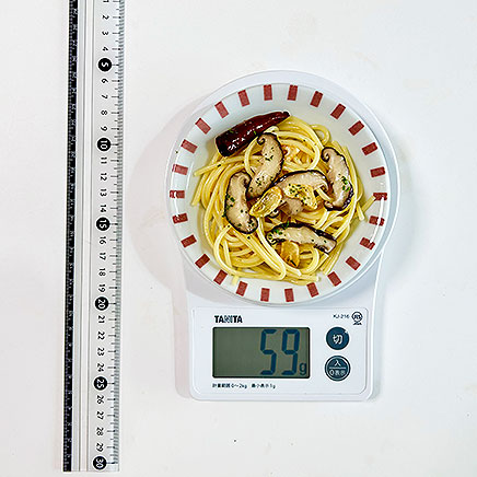 小皿1皿分の生しいたけのパスタ