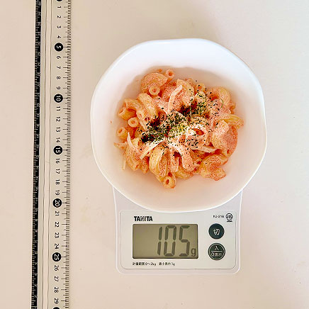 中鉢1杯分の明太子のマカロニサラダ