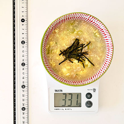 丼1杯分のオートミール雑炊