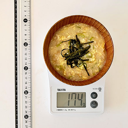 汁椀1杯分のオートミール雑炊