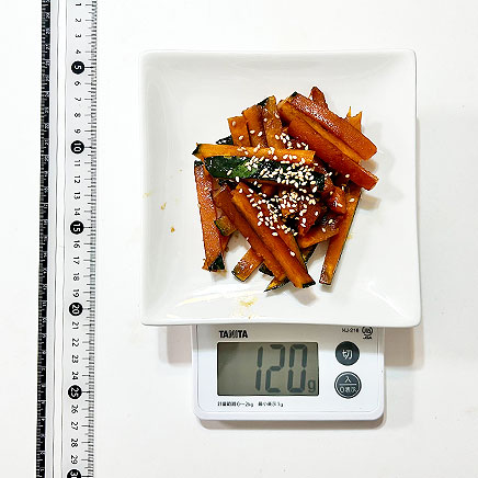 中皿1皿分のかぼちゃのきんぴら