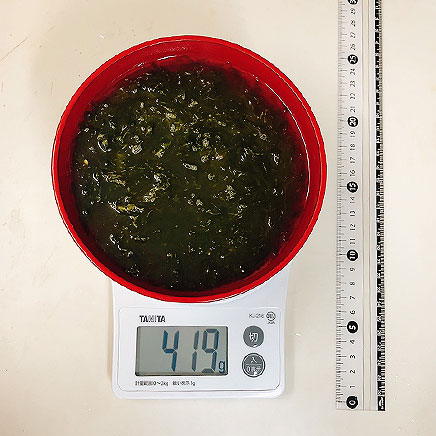 スープボウル1杯分のあおさのスープ