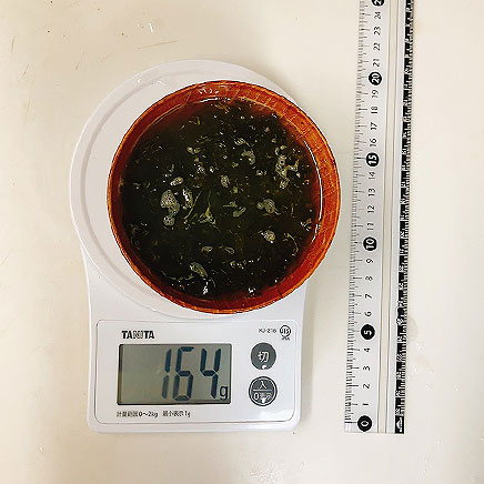 汁椀1杯分のあおさのスープ