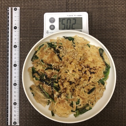 平皿1皿・1人前のえのきチヂミ