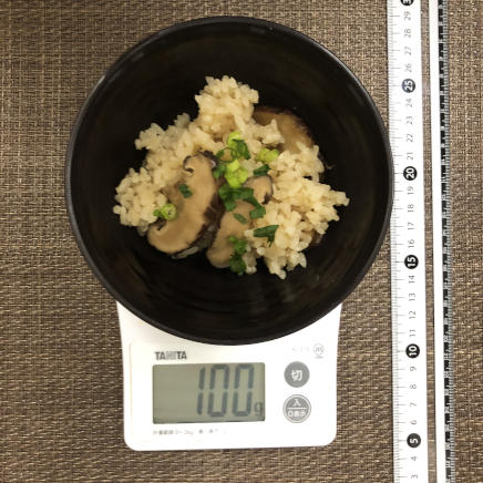 100g分の干し椎茸の炊き込みご飯