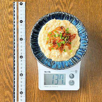 小皿1皿分のオートミールキムチリゾット