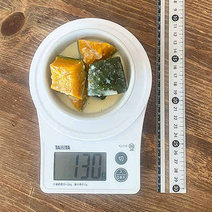 深皿1皿分のかぼちゃの豆乳煮