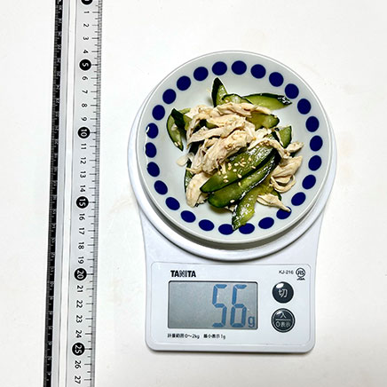 小皿1皿分のきゅうりとささみの和え物