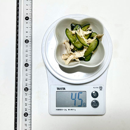 小鉢1杯分のきゅうりとささみの和え物