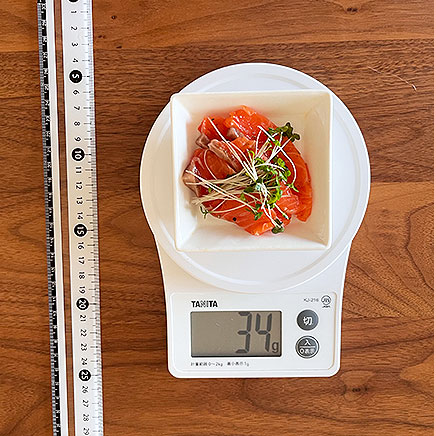 小皿1皿分のサーモンのカルパッチョ