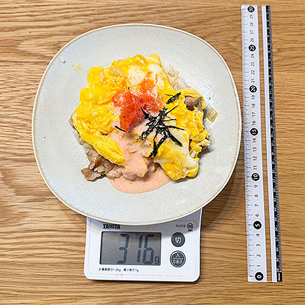 中皿1皿分のたらこオムライス
