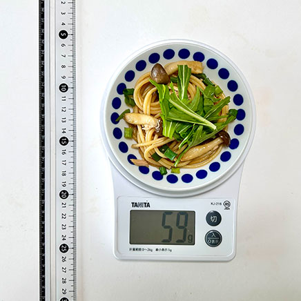 小皿1皿分のツナときのこの和風パスタ