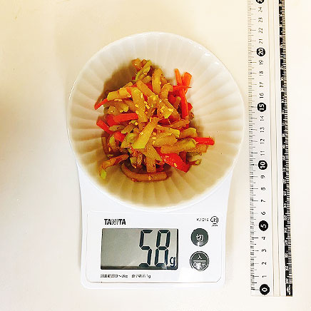 小皿1皿分のはやとうりのきんぴら