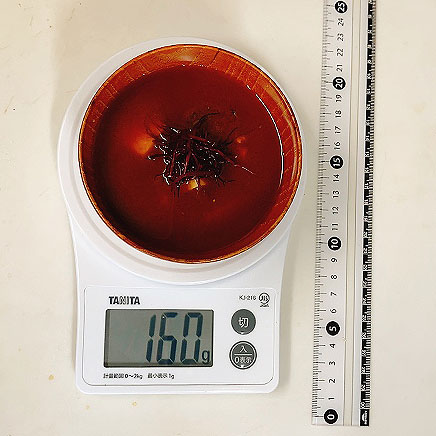 小椀1杯分のふのりの味噌汁