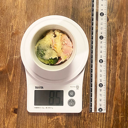 豆皿1皿分のブロッコリーとベーコンのチーズ焼き