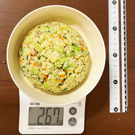 深皿(中)1皿分のしゃくし菜チャーハン