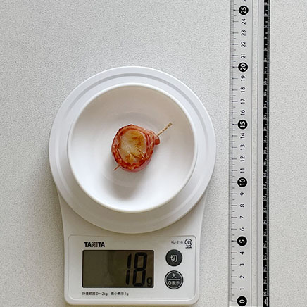 1個分のホタテのベーコン巻き