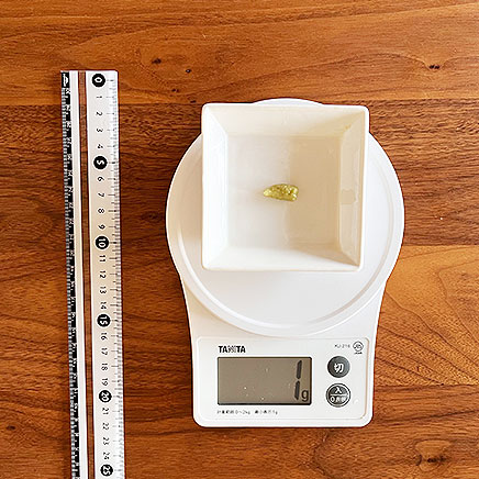 小鉢1杯分のもずくとろろに使用したわさび1g