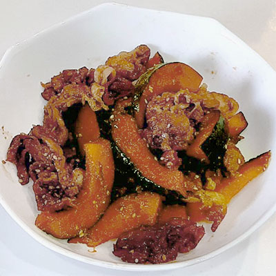 かぼちゃと豚肉の炒め物
