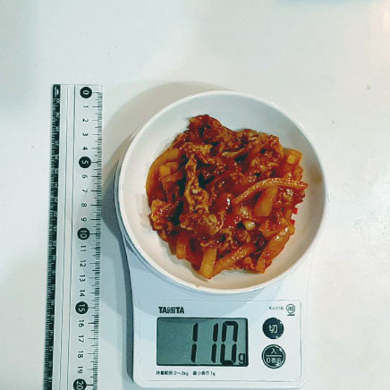 深皿（小）1皿分の豚肉のケチャップ炒め