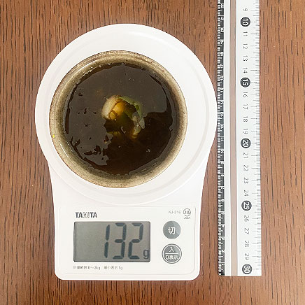 スープカップ（中）1杯分の沖縄もずくスープ