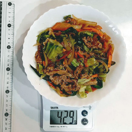 深皿（大）1皿分の豚ロースの野菜炒め